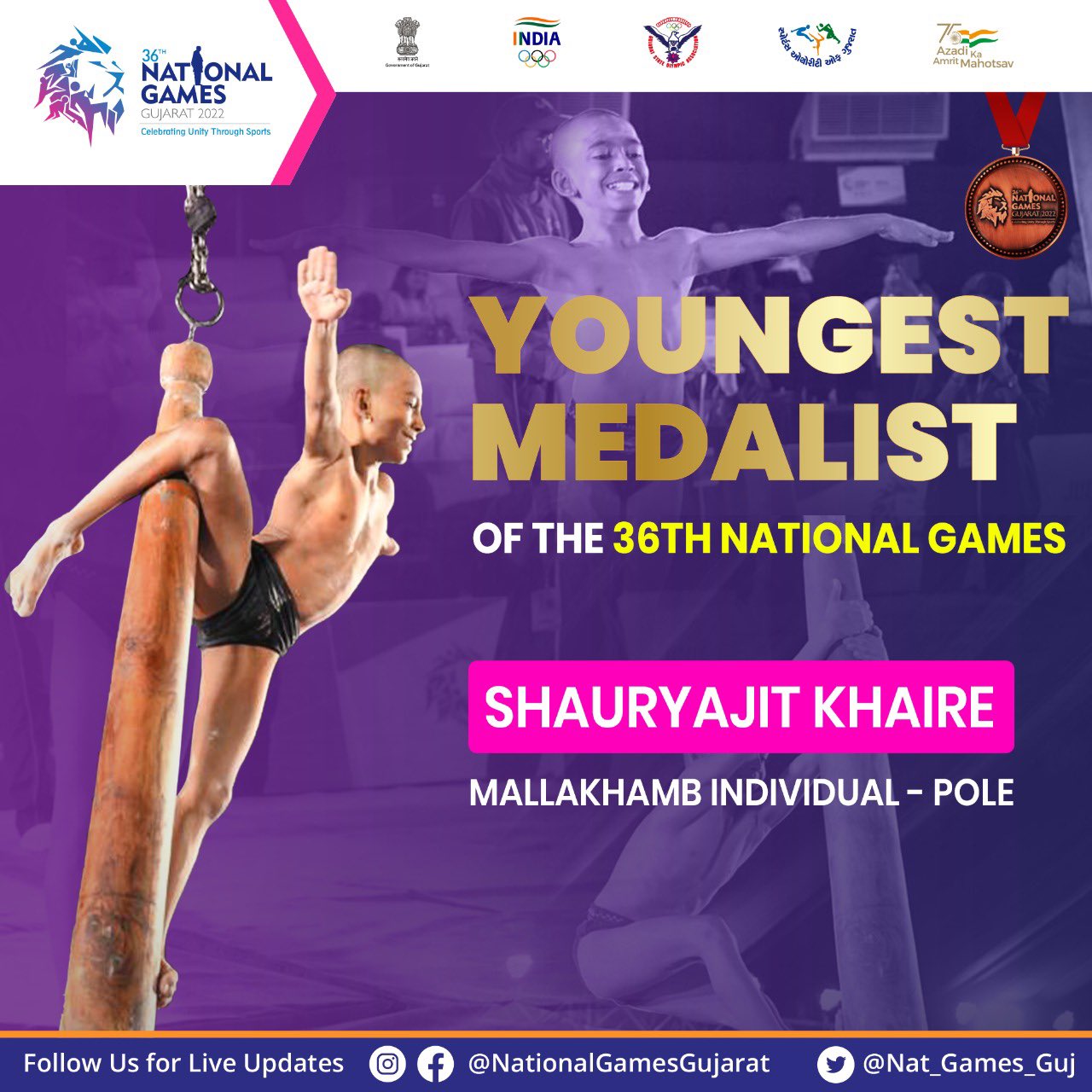 WATCH | 10-year-old Shauryajit Khaire becomes youngest medalist at National Games