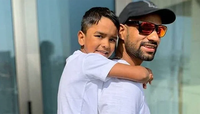 Shikhar Dhawan with his son Zorawar.