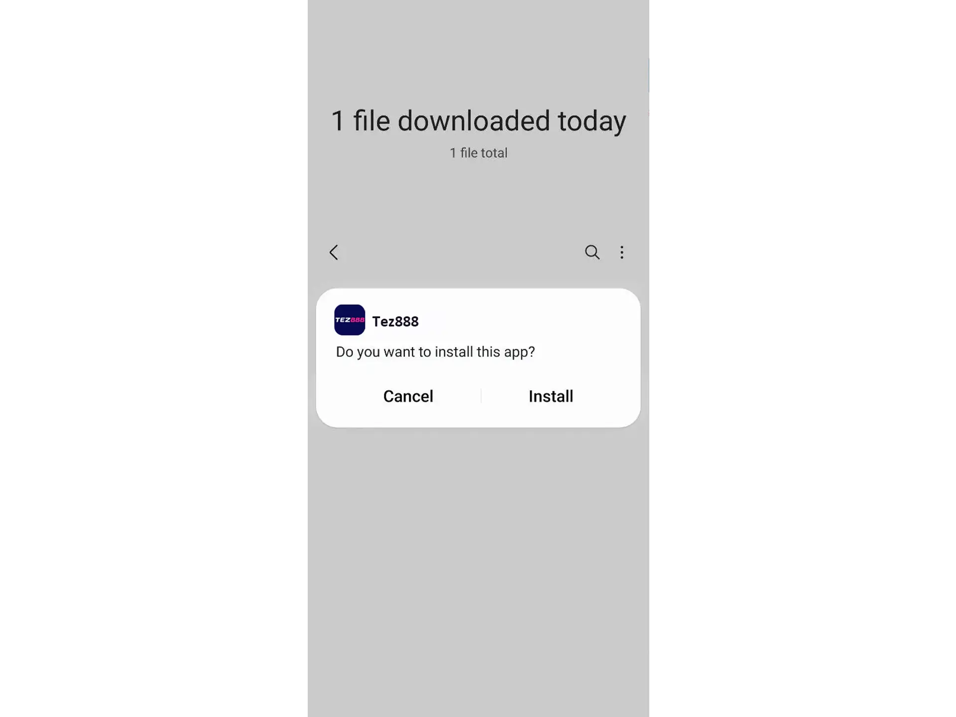 Finish downloading the Apk file to your Android device.