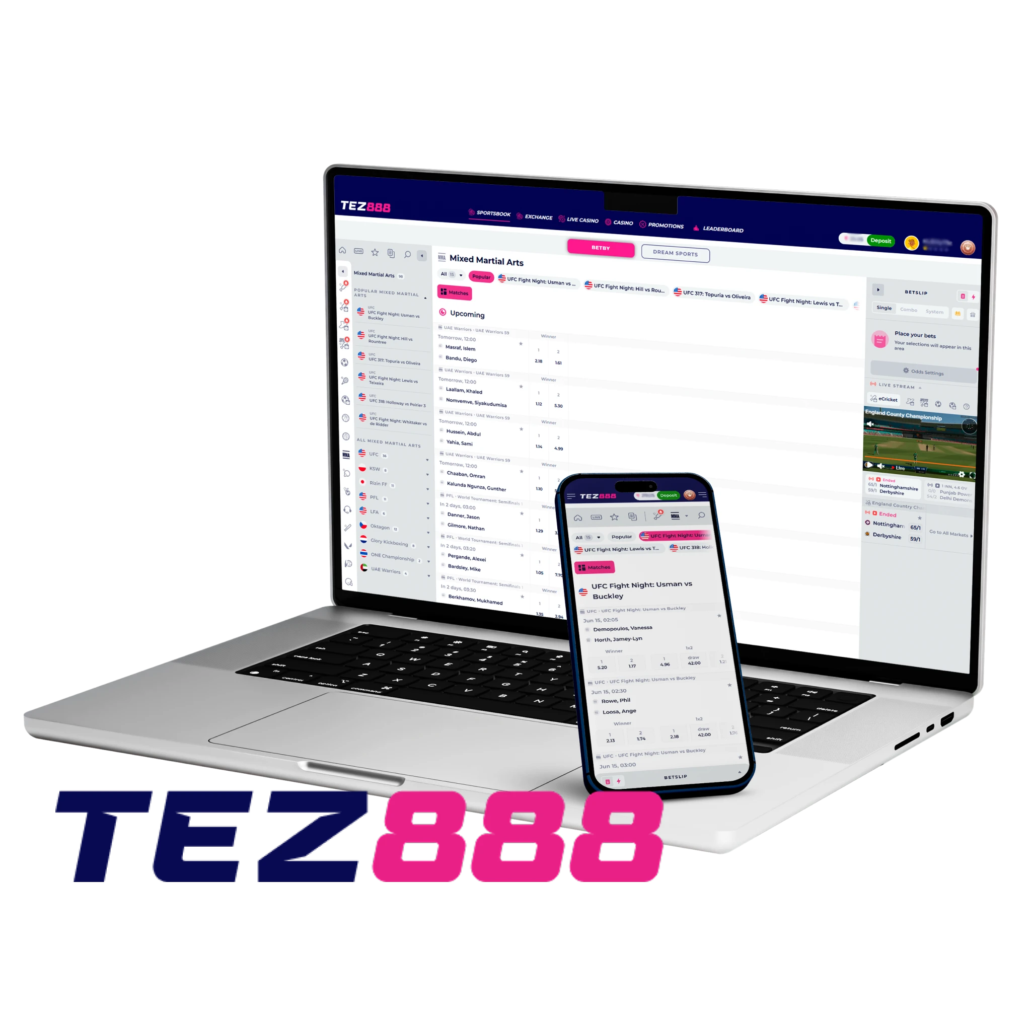 Tez888 - Fastest-growing MMA bookmaker in South Asia.