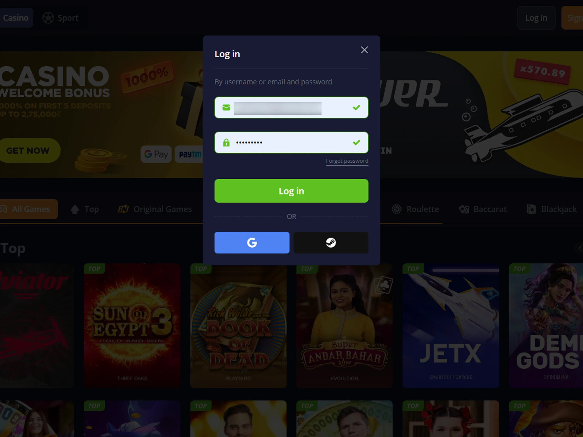 Use your Tivitbet credentials to login.