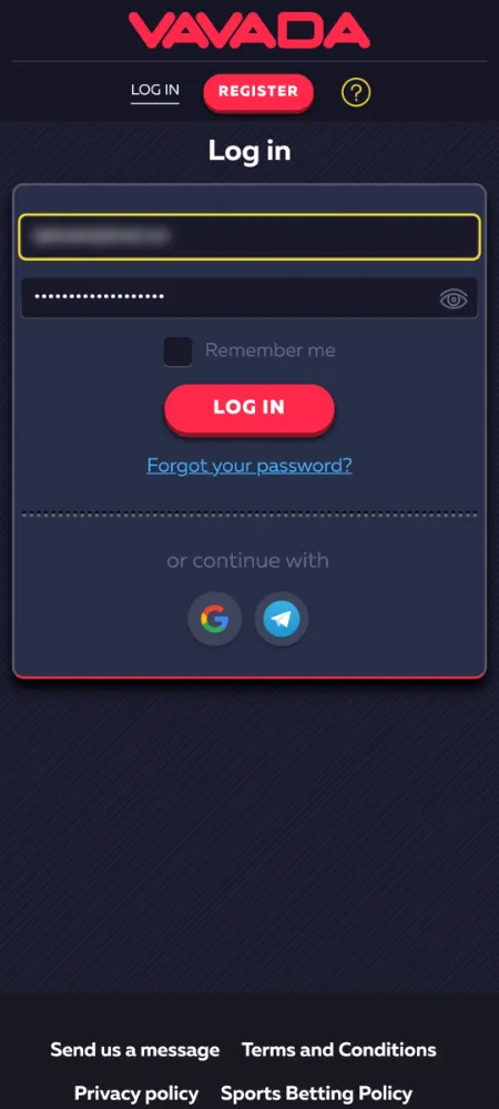 Vavada login