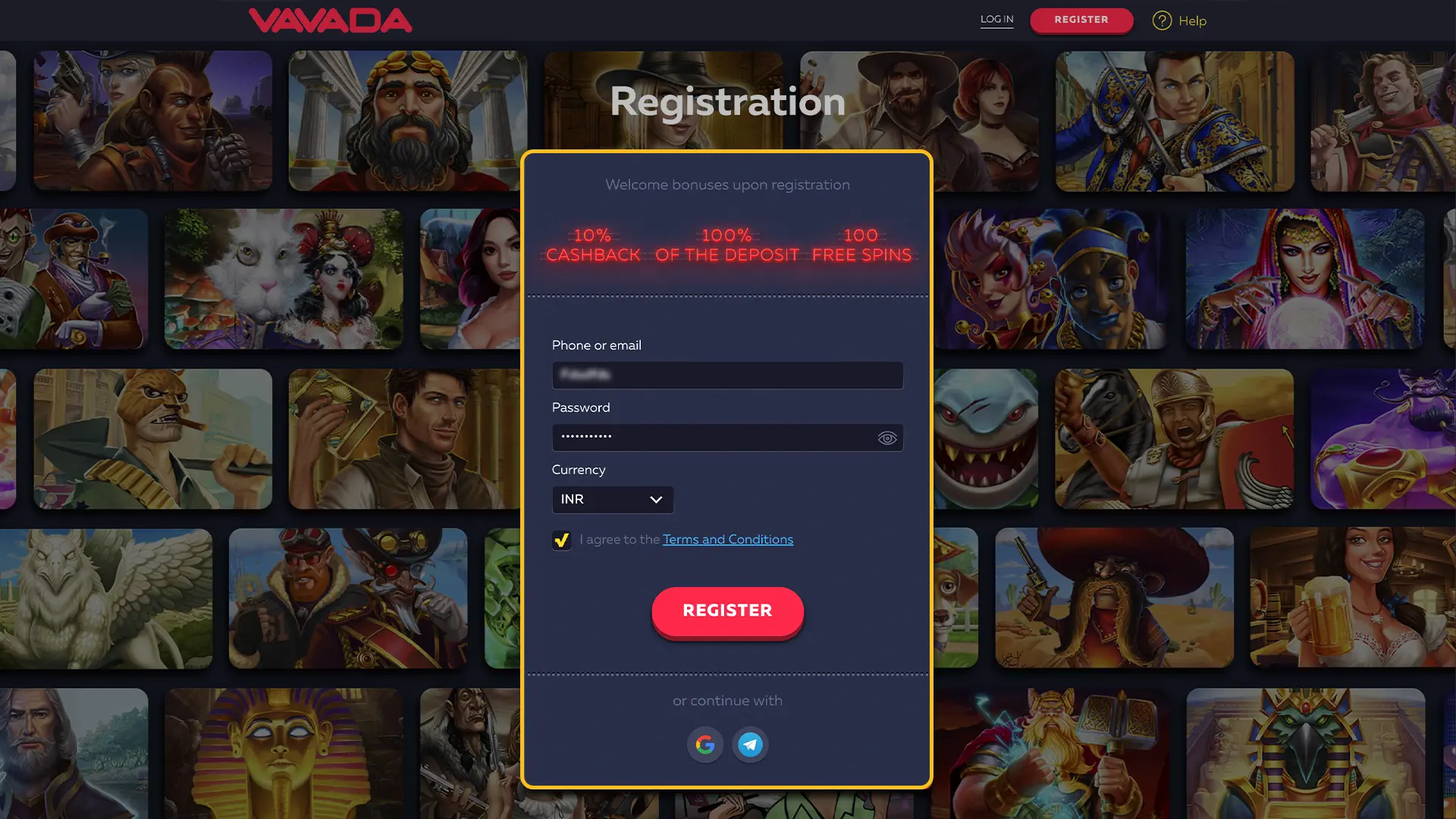 Fill out Personal Information on the Vavada Site