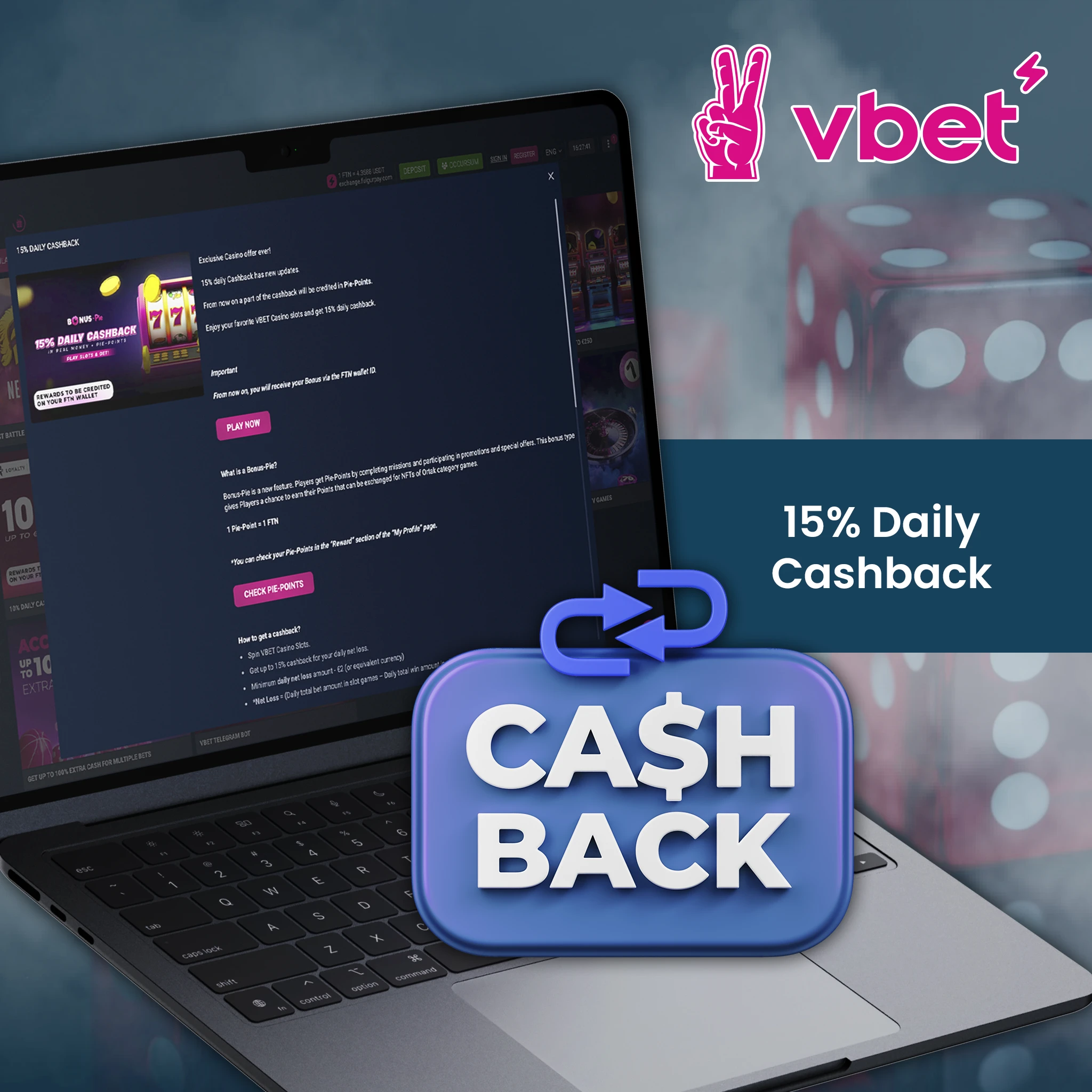 15% Daily Cashback.