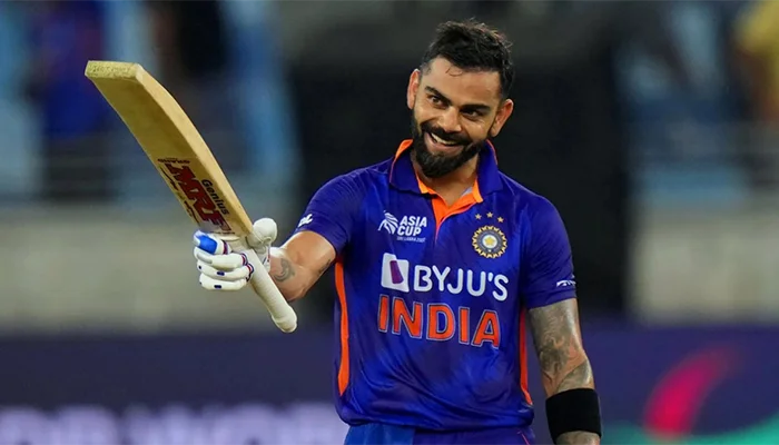 Virat Kohli after his first T20I century against Afghanistan.