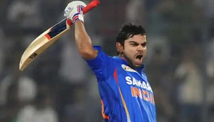 Virat Kohli celebrating his century against Pakistan in Asia Cup.