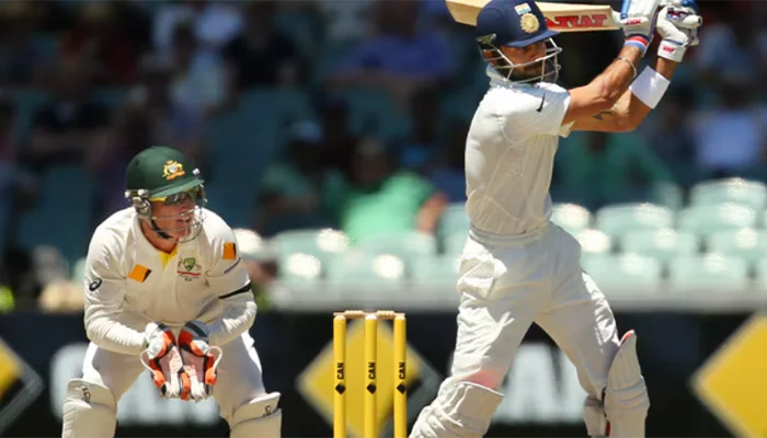 Virat Kohli during his 141 runs innings against Australia at Adelaide.