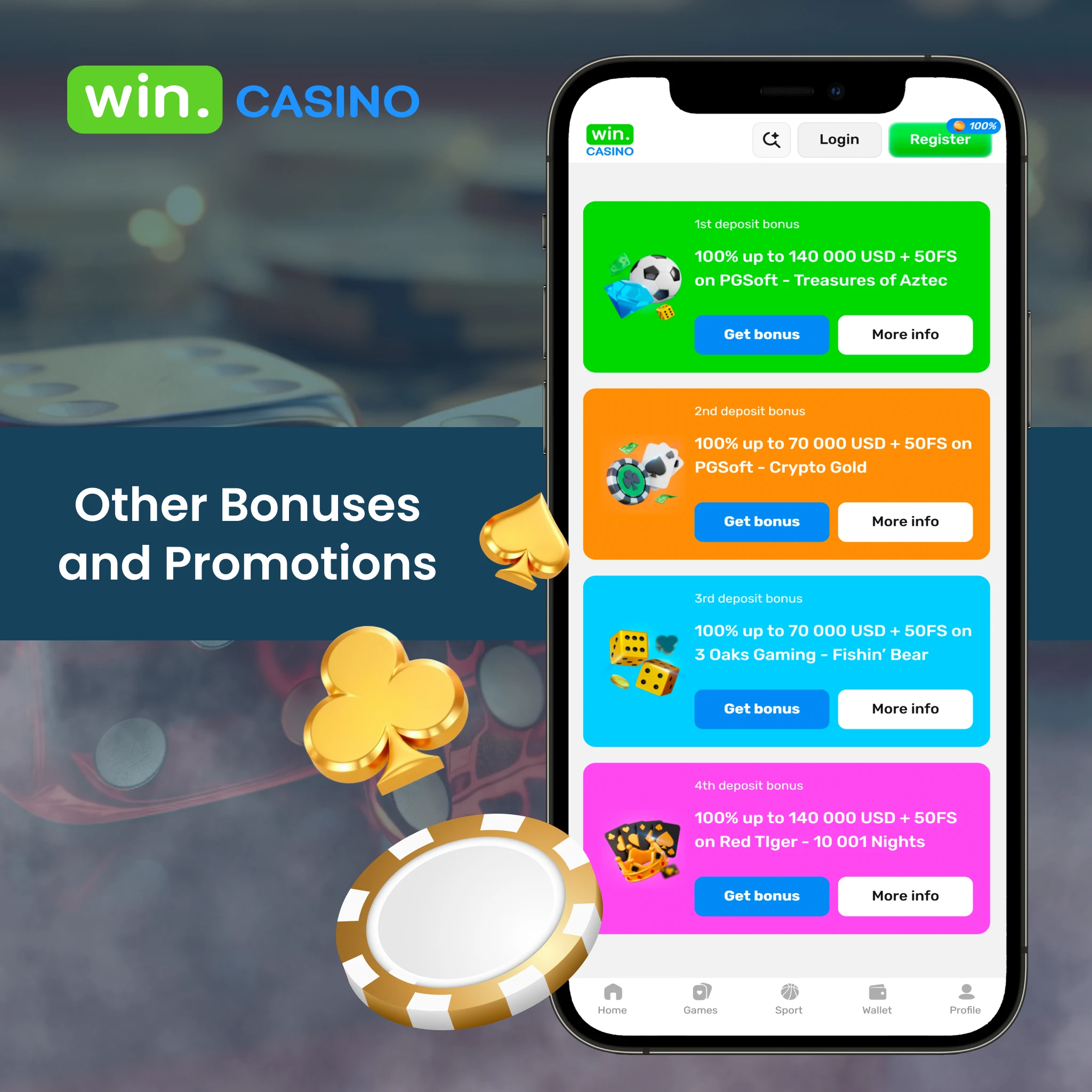 Win.Casino Other Bonuses and Promotions.