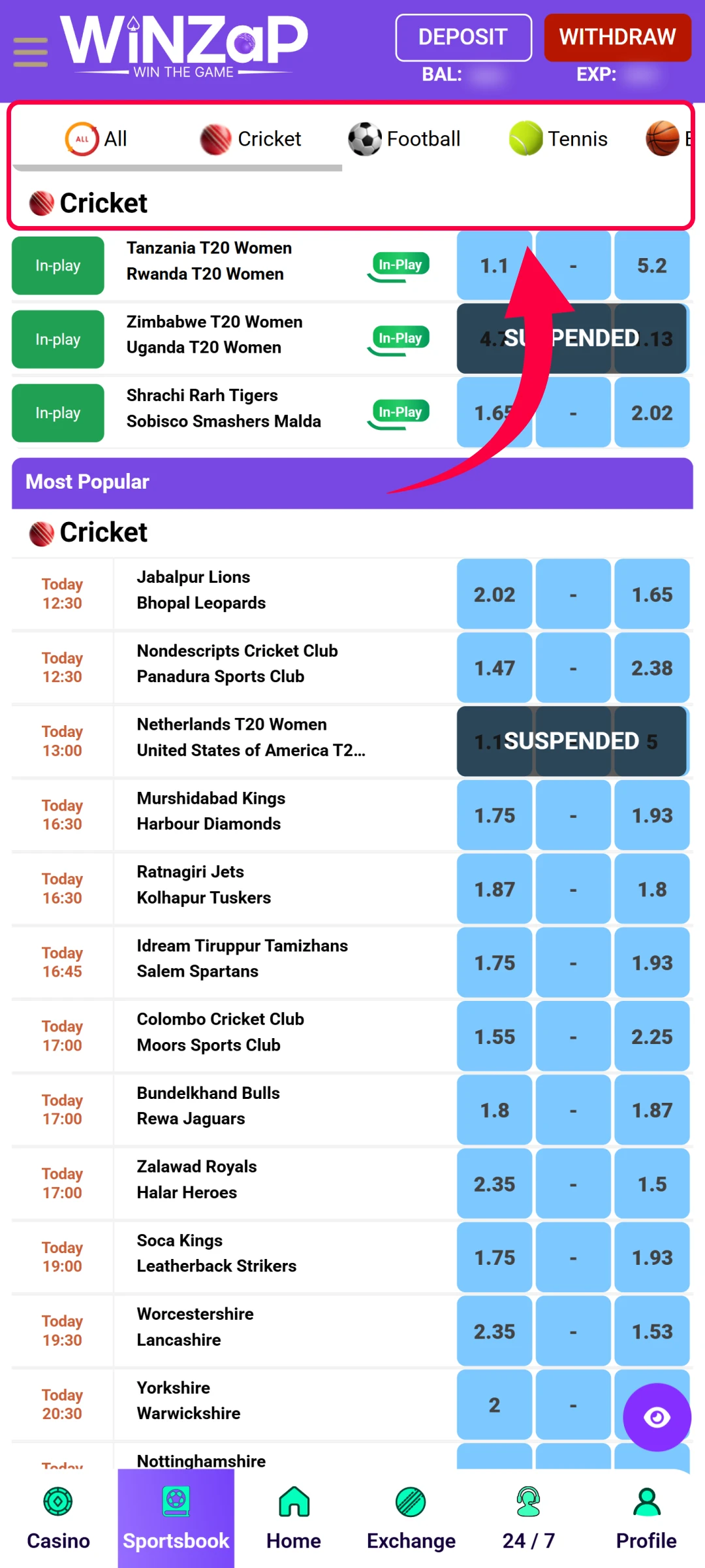 Choose a Sport of Interest.