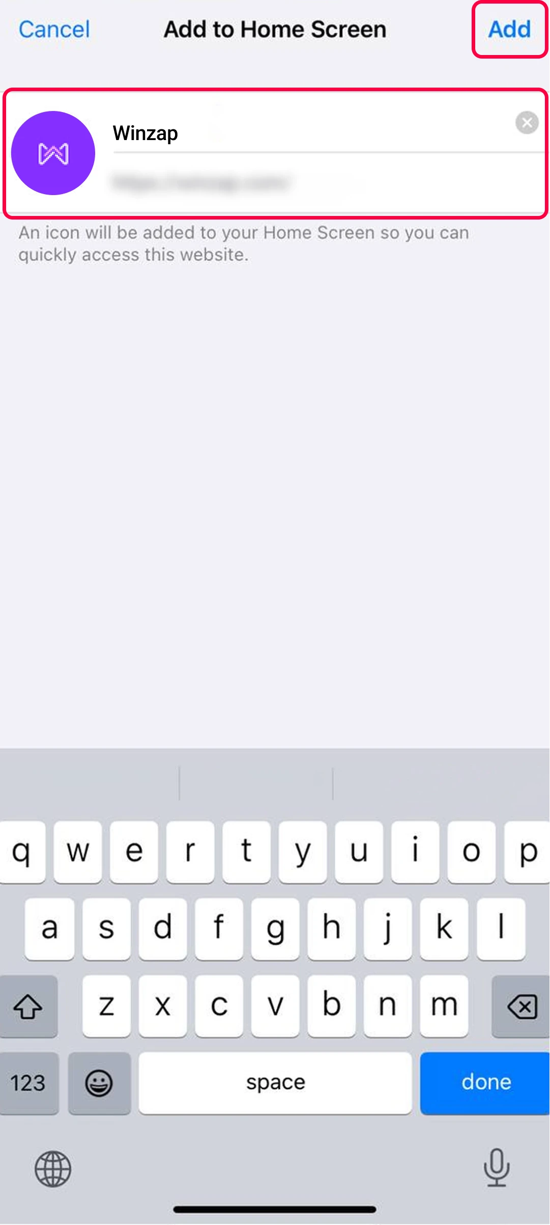 Enter a name for the app if asked, then tap “Add”.