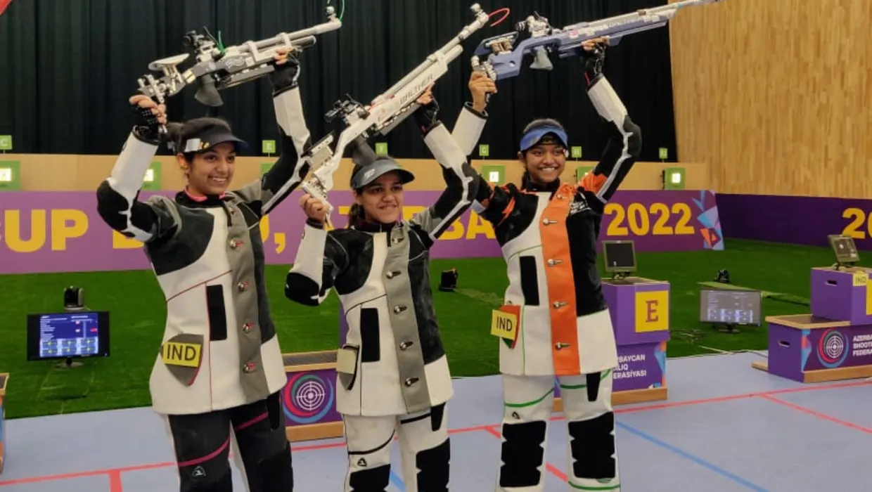 ISSF World Cup Baku | Indian women's team bags gold in 10m air rifle team event