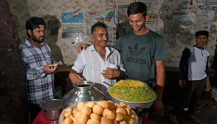 Yashasvi Jaiswal at the panipuri shop where he went for part-time earning in the past.