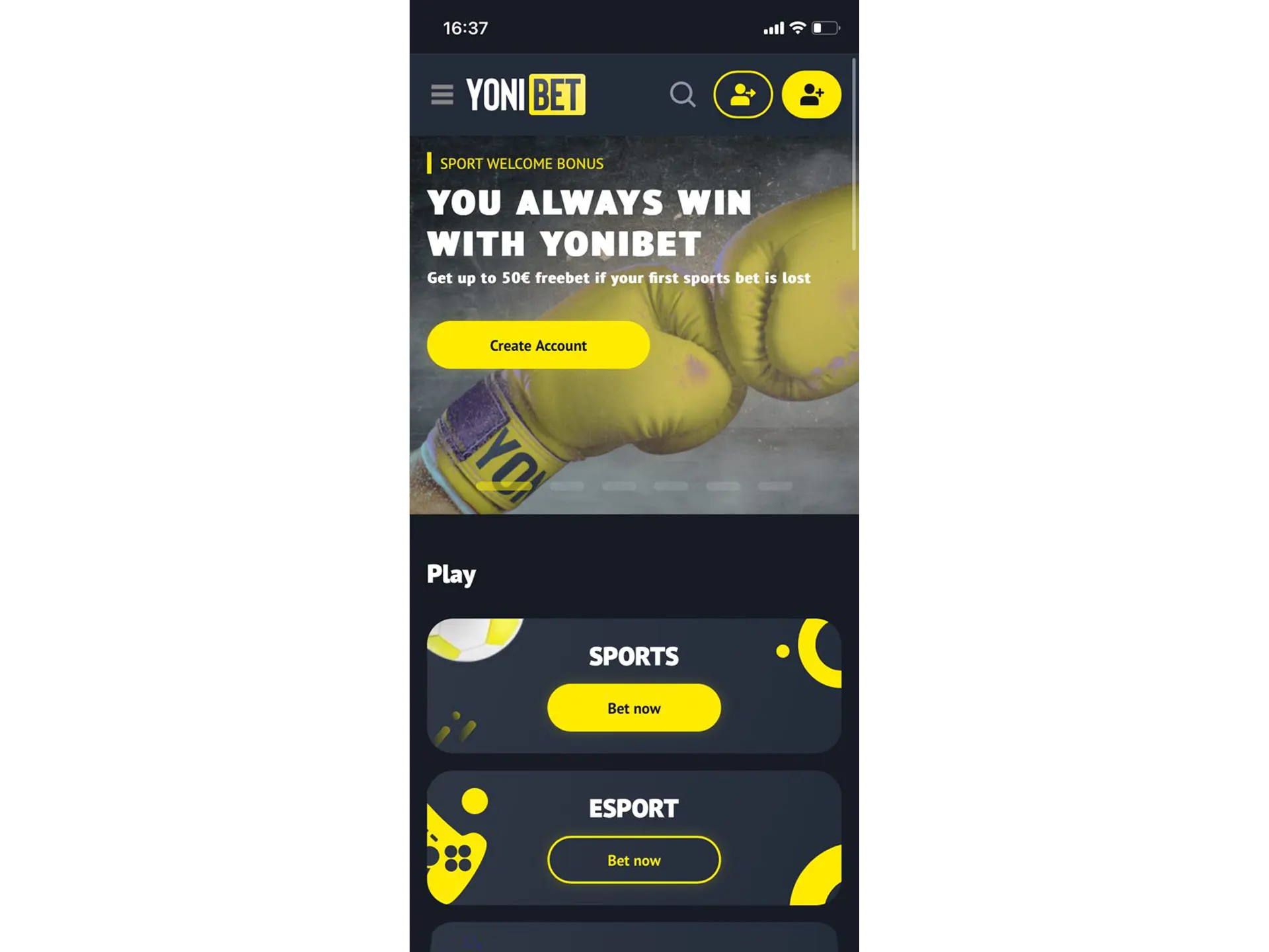 Congratulations, the Yonibet iOS app has been downloaded and set up successfully.